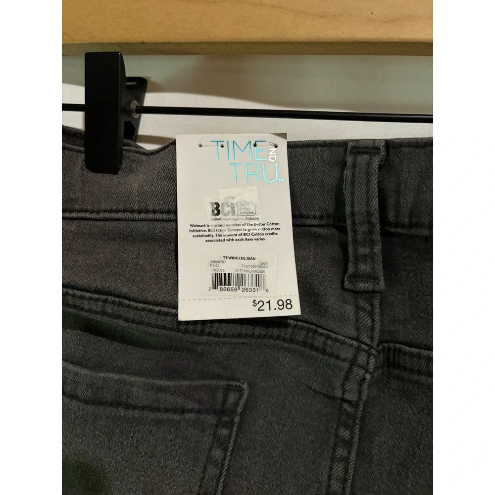 Time and Tru High Rise Wide Leg Jeans Black 12 Grunge Retro Streetwear Casual